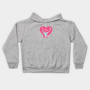 Deer Love Heart Flowers Woodland Kids Hoodie